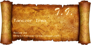Tanczer Irma névjegykártya